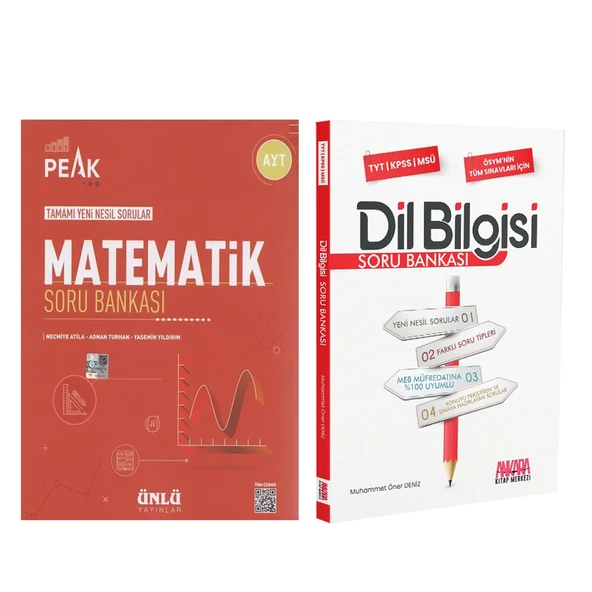 Ünlü Yayıncılık AYT Matematik Best Peak ve AKM Dil Bilgisi Soru Bankası Seti 2 Kitap ürün görseli 1