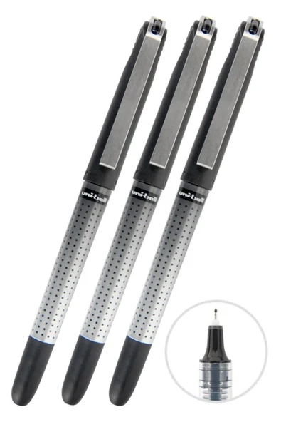 Siyah Pilot Kalem 3 Adet Uniball Eye Needle 0.5 mm İğne Uçlu Pilot Kalem Ub-185 S İğne Uçlu Likit Mürekkepli Pilot Kalem ürün görseli 1