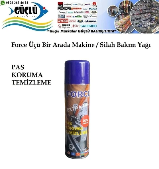 Makina Silah Bakım Yağı 3 Lü Kullanım Force Extra Oıl ürün görseli 1