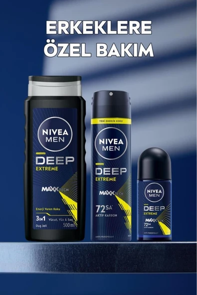 Nivea Men Deep Extreme Deodorant 150 ml - Resim 5