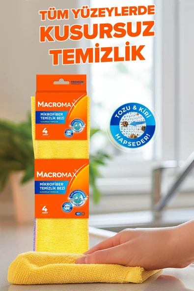 Macromax Mikrofiber Açık Temizlik Bezi 4'lü - Resim 3
