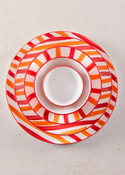 The Mia Joy Servis Tabağı Kırmızı 30 cm - Resim 5