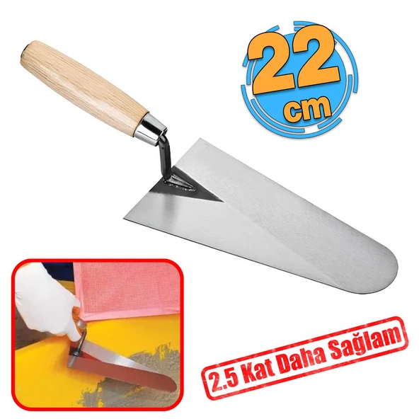 Ahşap Saplı Sıva İnşaat Malası Sıvacı Mala 22 Cm 1.2 mm Kalınlık Rockwell Yay Çeliği Papatya Kaynak ürün görseli 1