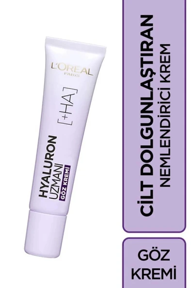 L'Oreal Paris Hyaluron Uzmanı 15ml Cilt Dolgunlaştıran Nemlendirici Göz Kremi - Hyaluronik Asit ürün görseli 1
