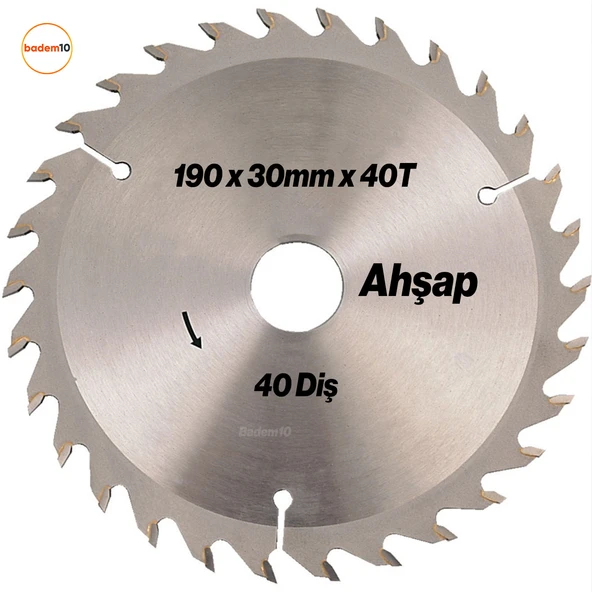 Ahşap MDF Mobilya Tahta Sunta Dolap Kesme Testeresi Metal Elmas Daire Testere Bıçağı 190 mm 40 Diş ürün görseli 1