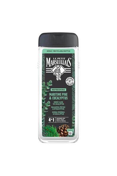 Le Petit Marseillais Men Deniz Çamı ve Okaliptüs Duş Jeli 400 ml ürün görseli 1