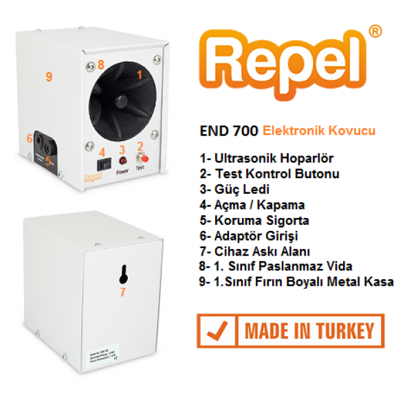 Repel END 700 Endüstriyel Ultrasonik Fare Sıçan Yarasa Kovucu ürün görseli 1