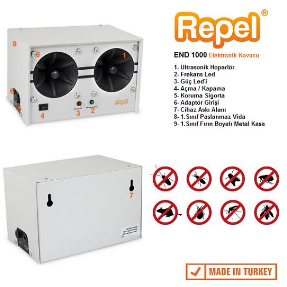 Repel END 1000 Endüstriyel Ultrasonik Fare Sıçan Yarasa Kovucu ürün görseli 1