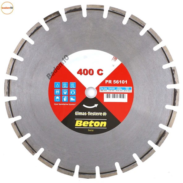 Beton Kesme Testeresi Elmas Testere Bıçağı Kesim Beton Keser Bıçak 400 mm ürün görseli 1