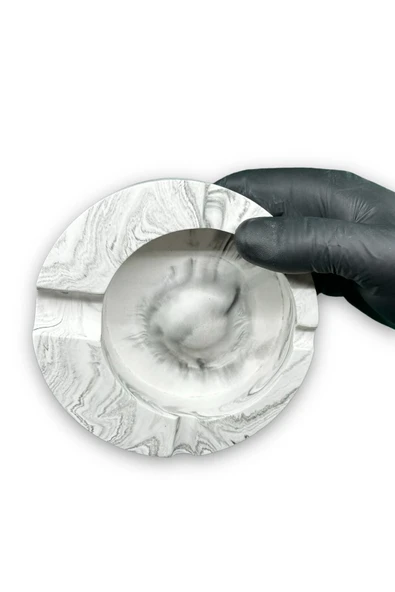 Betonmall Mermer Desenli Büyük Boy Beton Kül Tablası Küllük 13 Cm ürün görseli 1
