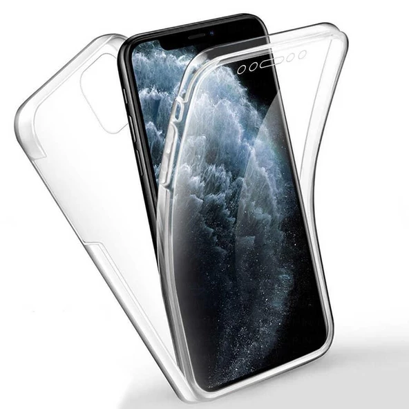 Apple iPhone 8 Kılıf 360 Tam Koruma Şeffaf Silikon ürün görseli 1