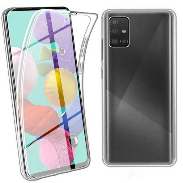 Galaxy A71 Kılıf 360 Tam Koruma Şeffaf Silikon ürün görseli 1