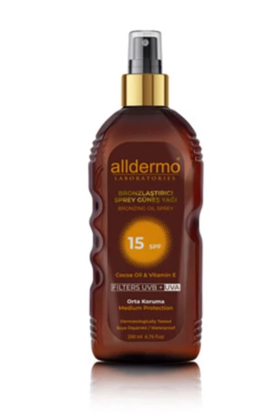 Alldermo Bronzlaştırıcı Sprey Güneş Yağı Spf 15 200 ml ürün görseli 1
