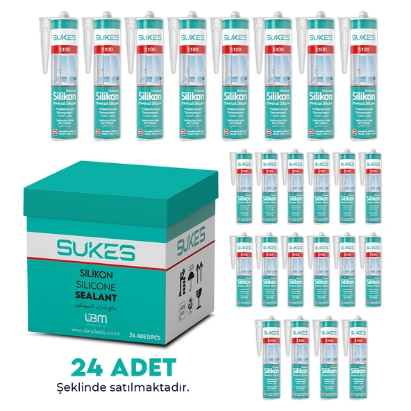 Sukes Universal Şeffaf Silikon 280 Gr 24’lü Paket ürün görseli 1