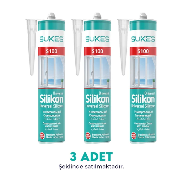 Sukes Universal Şeffaf Silikon 280 Gr 3’lü Paket ürün görseli 1