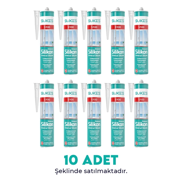 Sukes Universal Şeffaf Silikon 280 Gr 10’lu Paket ürün görseli 1