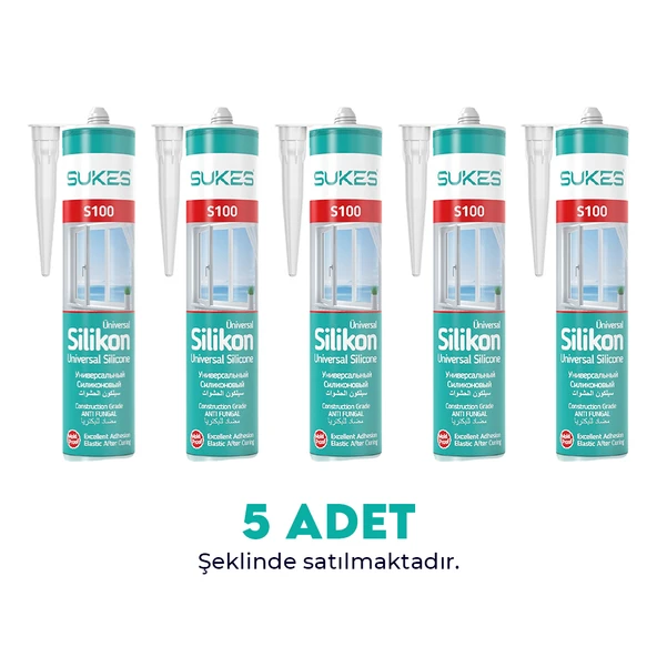 Sukes Universal Şeffaf Silikon 280 Gr 5’li Paket ürün görseli 1