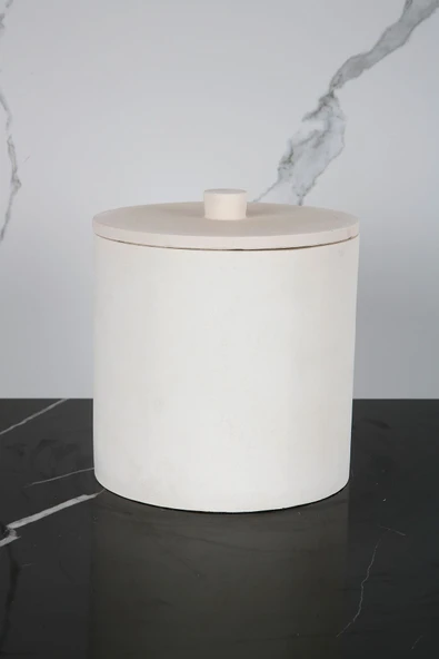 Betonmall Mermer Desenli Beton Çöp Kovası Banyo Mutfak Tuvalet Wc 18 Cm 4 Litre ürün görseli 1