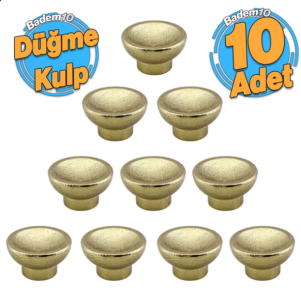 10 Adet Alegro Düğme Gold Mobilya Mutfak Dolap Dolabı Çekmece Kulpu Kulbu Altın Tek Vida Altın Kulp ürün görseli 1