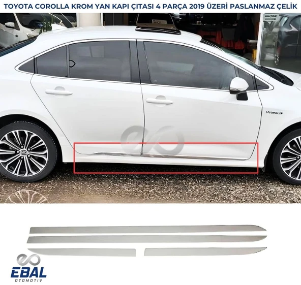 Toyota Corolla Krom Yan Kapı Çıtası 4 Parça 2019 ve Sonrası ürün görseli 1
