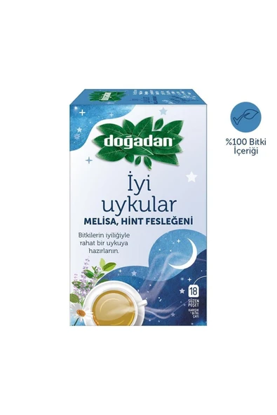 Doğadan İyi Uykular Melisa Hint Fesleğeni Bitki Çayı 18'li 3 Adet ürün görseli 1
