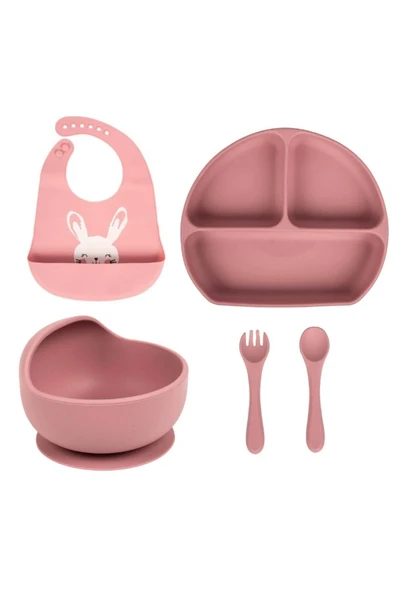Sevi Bebe Pembe Vakum Tabanlı Silikon Tabak - Mommyslab Mağaza ürün görseli 1