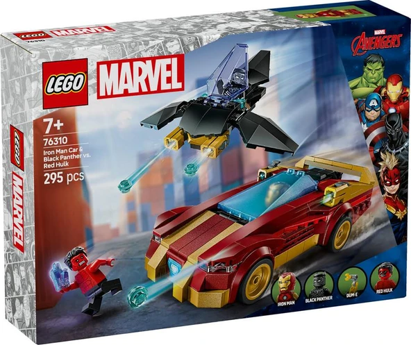 LEGO Super Heroes 76310 Iron Man Car and Black Panther vs. Red Hulk ürün görseli 1