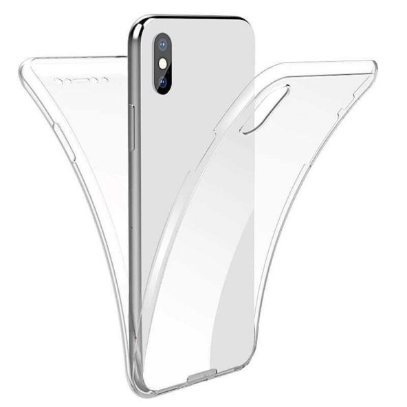 Apple iPhone XS 5.8 Kılıf 360 Tam Koruma Şeffaf Silikon ürün görseli 1
