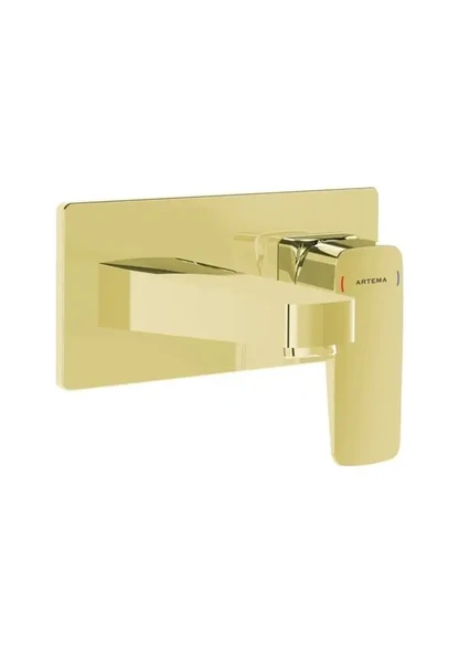 Artema Root Square Ankastre Sıva Üstü Lavabo Bataryası Altın A4273823 ürün görseli 1