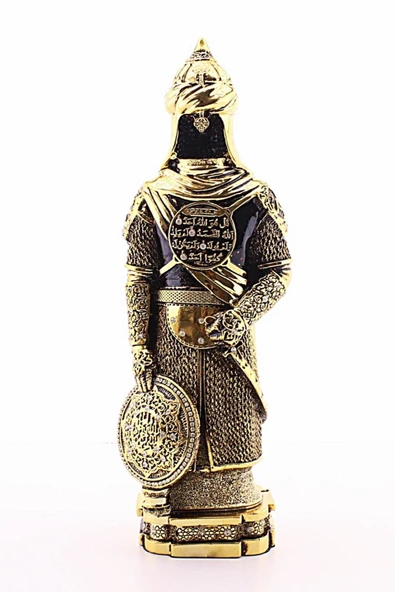 Polyester Üzerine Metal Kaplama Biblo Zırhlı Cevşen Ayetli Asker Gold Biblo 3 Boyutlu Büyük Boy 32Cm ürün görseli 1