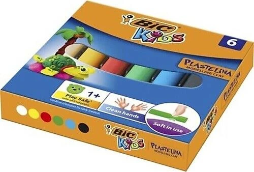 BIC OYUN HAMURU KURUMAYAN PLASTELINA 6 RENK ürün görseli 1
