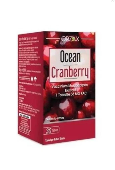 Ocean Orzax Cranberry Turna Yemişi Ekstresi 30 Tablet Takviye Edici Gıda ürün görseli 1