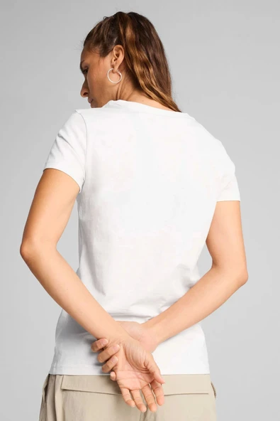 Puma Essentials Kadın Beyaz Tişört 63153602 - Resim 2