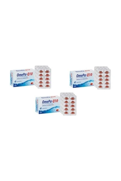 Omepa-Q10 Omega3 Ubiquinol 30 Kapsül 3 lü paket ürün görseli 1