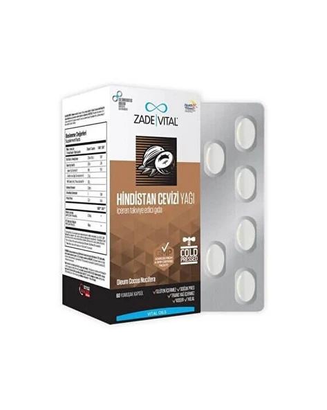 Zade Vital Hindistan Cevizi Yağı 60 Kapsül ürün görseli 1