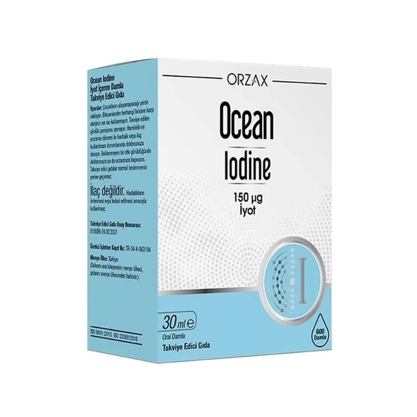 Orzax Ocean Iodine 150 İyot Takviye Edici Gıda 30 ml ürün görseli 1