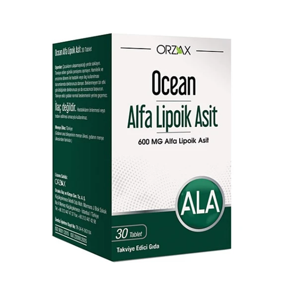 Orzax Ocean Alfa Lipoik Asit 600 mg 30 Tablet ürün görseli 1
