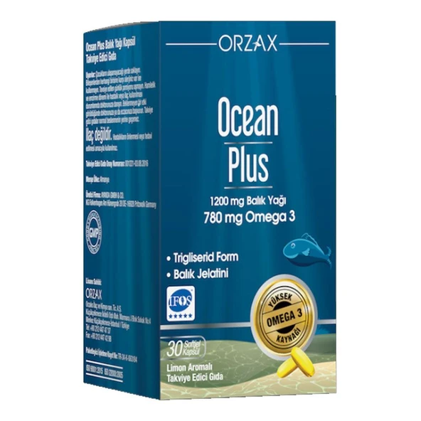Orzax Ocean Plus 1200mg Balık Yağı 30 Kapsül ürün görseli 1
