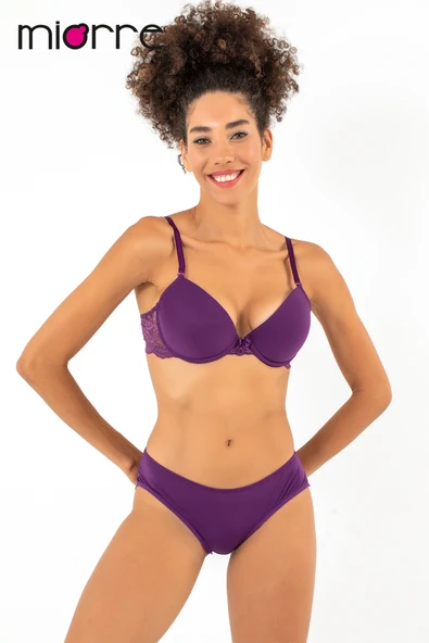 Miorre Push-Up Dolgulu Dantel Detaylı Sütyen Takım ürün görseli 1