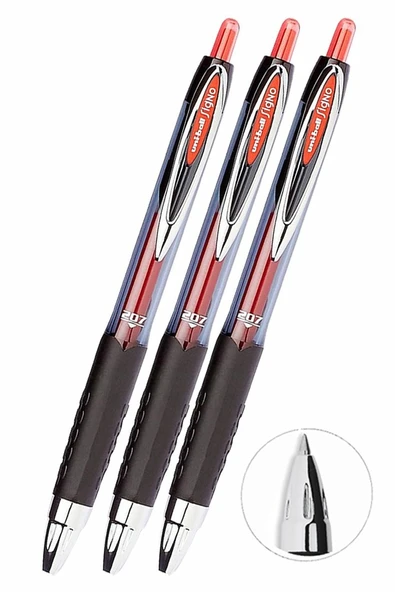 Kırmızı Pilot Kalem 3 Adet Uniball Signo 207 0.7 mm Roller Uçlu Pilot Kalem Umn-207 Likit Mürekkepli Pilot Kalem Jel ürün görseli 1