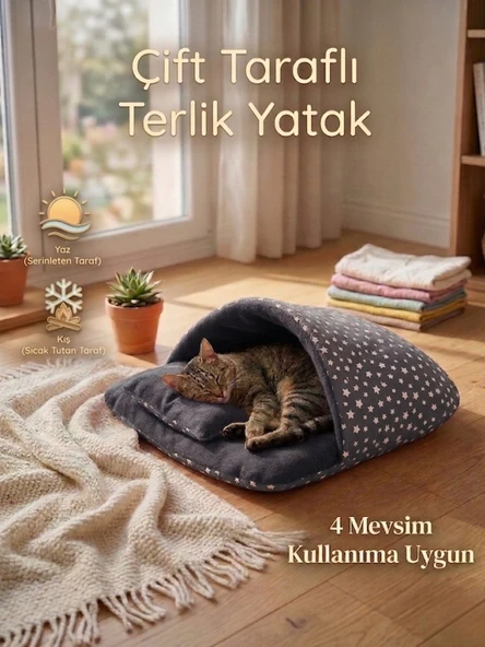 Terlik Kedi & Küçük Irk Köpek Yatağı - Gri ürün görseli 1
