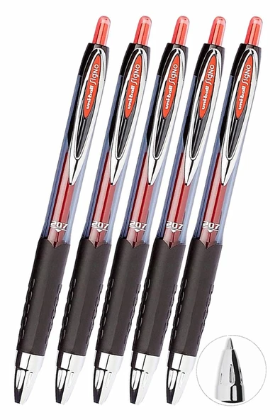 Kırmızı Pilot Kalem 5 Adet Uniball Signo 207 0.7 mm Roller Pilot Kalem Umn-207 Likit Mürekkepli Pilot Kalem Jel Kalem ürün görseli 1