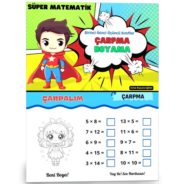 Birinci, İkinci ve Üçüncü Sınıflar İçin Süper Matematik (ÇARP-BOYA) ürün görseli 1