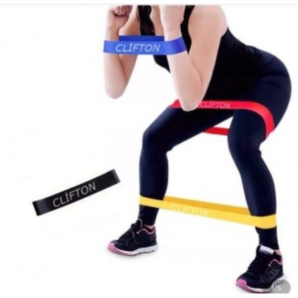 Clifton Aerobik Band Pilates Plates Yoga Fitness Squat Çalışma Lastiği Latex Egzersiz Siyah ürün görseli 1