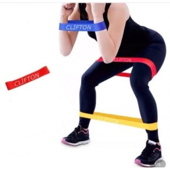 Clifton Aerobik Band Pilates Plates Yoga Fitness Squat Çalışma Lastiği Latex Egzersiz Kırmızı ürün görseli 1
