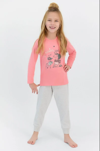Roly Poly 2569 Garson Winter Love Kız Çocuk Uzun Kol Pijama Takımı ürün görseli 1