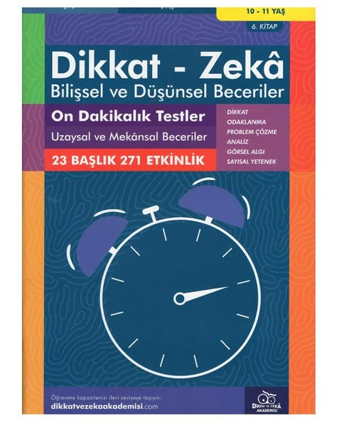 10-11 Yaş 10 Dakikalık Testler Uzaysal ve Mekansal Beceriler Dikkat ve Zeka Akademisi ürün görseli 1