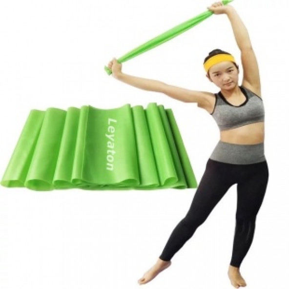 Leyaton Pilates Bandı Jimnastik Plates Lastiği 150x15 Cm Egzersiz Aerobik Bant 1 Adet Yeşil ürün görseli 1