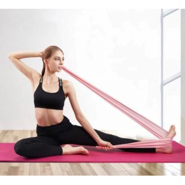 Leyaton Pilates Bandı Jimnastik Plates Lastiği 150x15 Cm Egzersiz Aerobik Bant 1 Adet Pembe ürün görseli 1