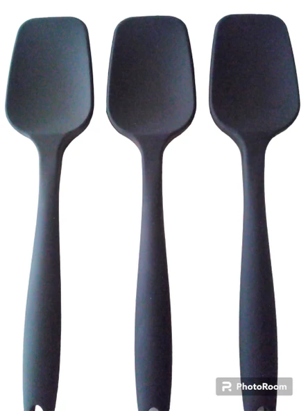 Pink Rose Yanmaz Yapışmaz Silikon Spatula ,3lü Set Antrasit ürün görseli 1
